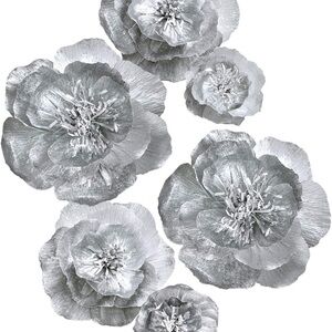 Silver Floral Wall Decals